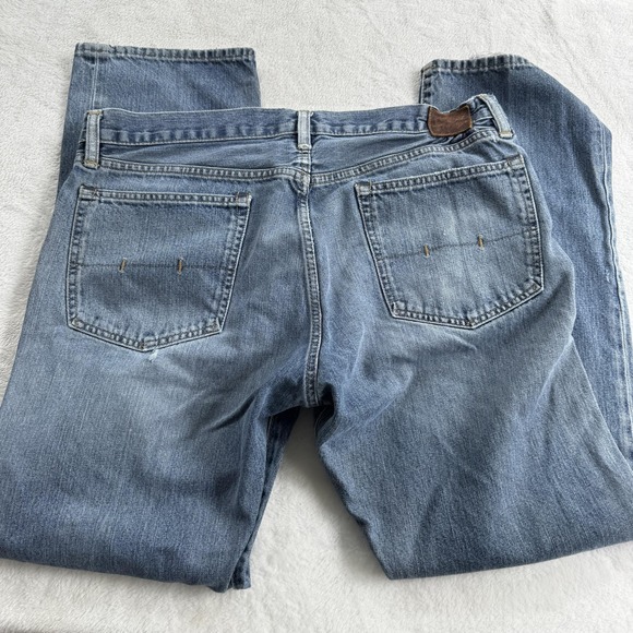 RRL Ralph Lauren Jeans Mens 34x32‎ Blue Japanese Selvedge Distressed Raw Hem